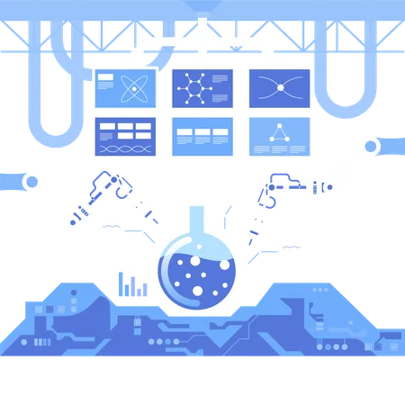 Laboratório de química de ciências  Ilustração