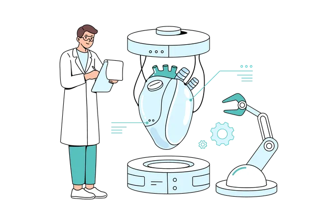 Científico desarrolla implante de corazón artificial  Ilustración