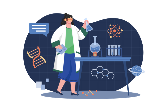 Científico en el metaverso  Illustration