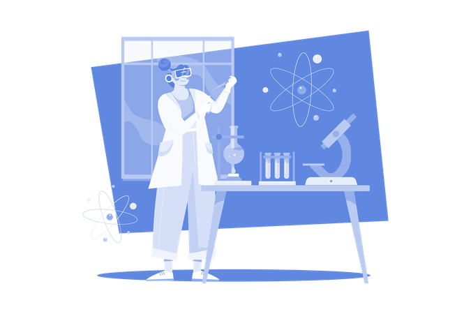 Científico en el metaverso  Illustration