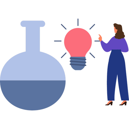 El científico está trabajando en datos experimentales.  Ilustración