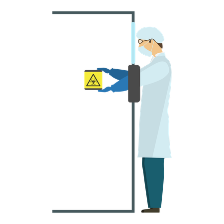 Científico que prueba sustancia nuclear en laboratorio  Ilustración