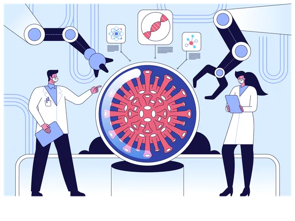 Científico realiza estudio sobre coronavirus  Ilustración