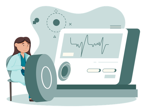 Científico utilizando herramientas de laboratorio  Ilustración