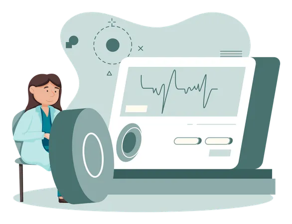 Científico utilizando herramientas de laboratorio  Ilustración