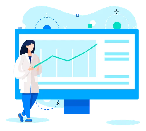 Científico utilizando herramientas de laboratorio  Ilustración