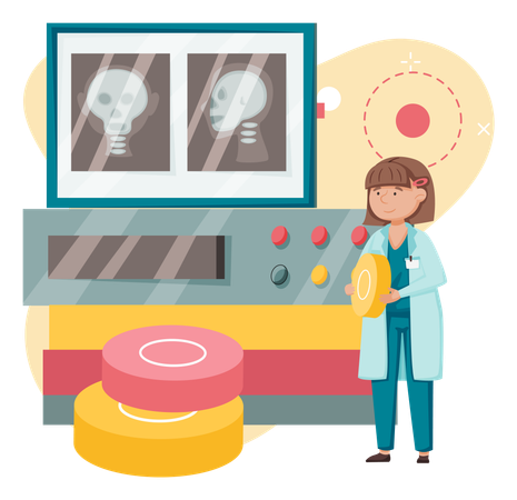 Científico utilizando herramientas de laboratorio  Ilustración