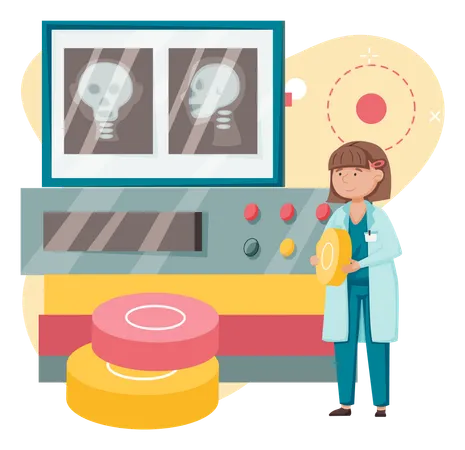 Científico utilizando herramientas de laboratorio  Ilustración