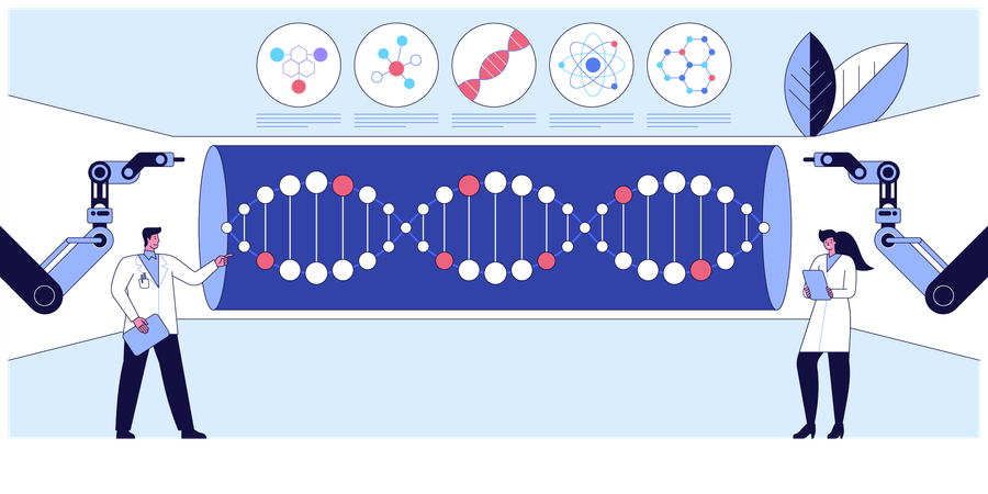 Científico utiliza brazo robótico como ayuda en investigación  Ilustración