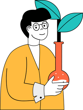 Cientista pesquisando na planta  Illustration