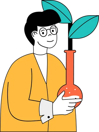 Cientista pesquisando na planta  Illustration