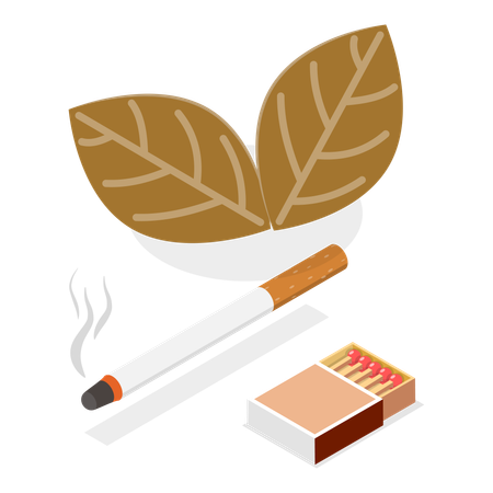 Cigarette with match box  Illustration