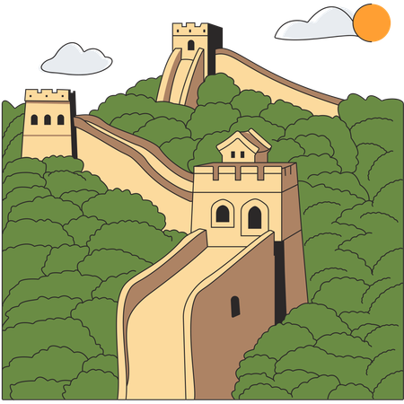 Cina – Grande Muraglia Cinese  Illustration