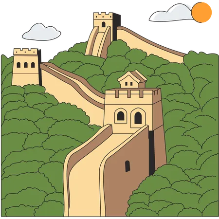 Cina – Grande Muraglia Cinese  Illustration