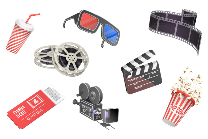 Cinema Element Set  Illustration