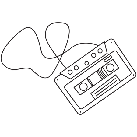 Cinta de casete de podcast  Ilustración