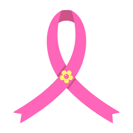 Cinta de flores de concientización sobre el cáncer de mama  Ilustración