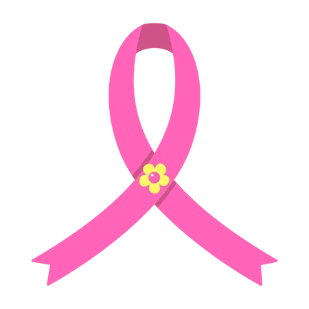 Cinta de flores de concientización sobre el cáncer de mama  Ilustración