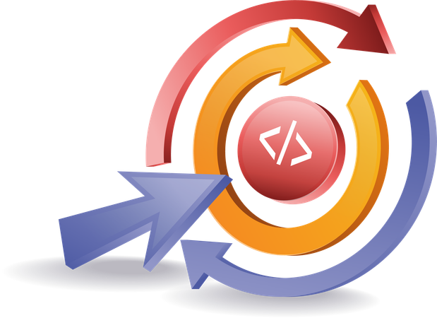 Circle arrow rotation program code  Illustration