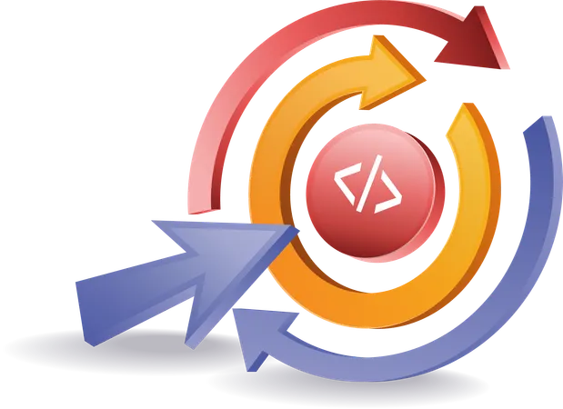 Circle arrow rotation program code  Illustration