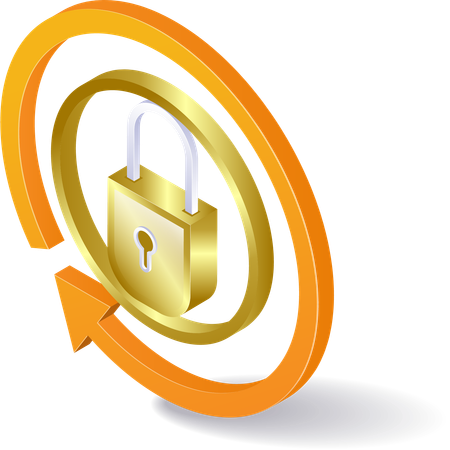 Circle arrow round security padlock key  Illustration