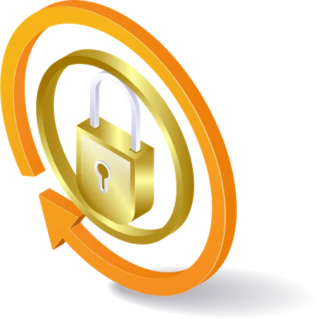 Circle arrow round security padlock key  Illustration