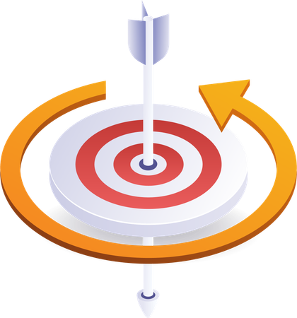 Circle arrow target marketing strategy rotation  Illustration