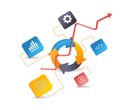 Circle data analysis business grows  일러스트레이션