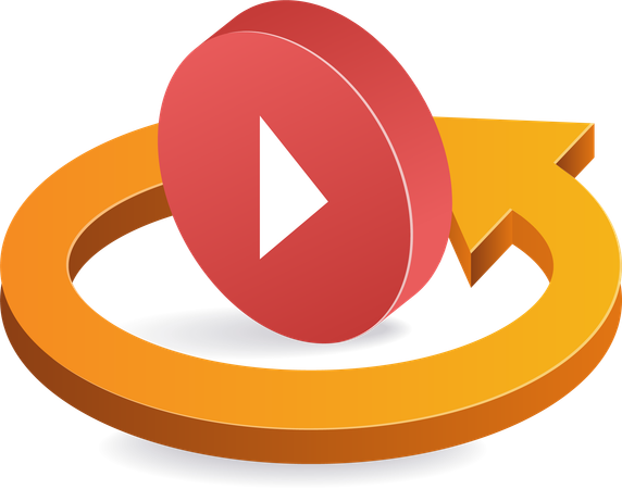 Circle rotation play video symbol  Illustration