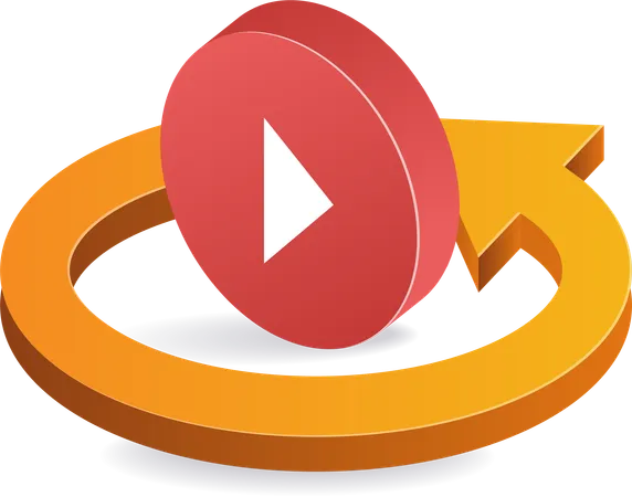 Circle rotation play video symbol  Illustration