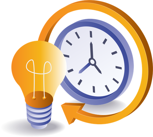 Circle round clock arrow time idea  Illustration