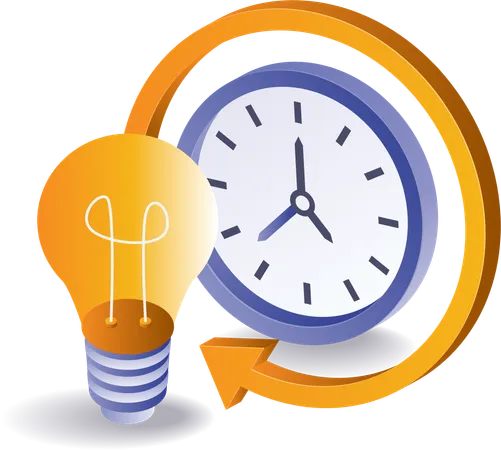 Circle round clock arrow time idea  Illustration