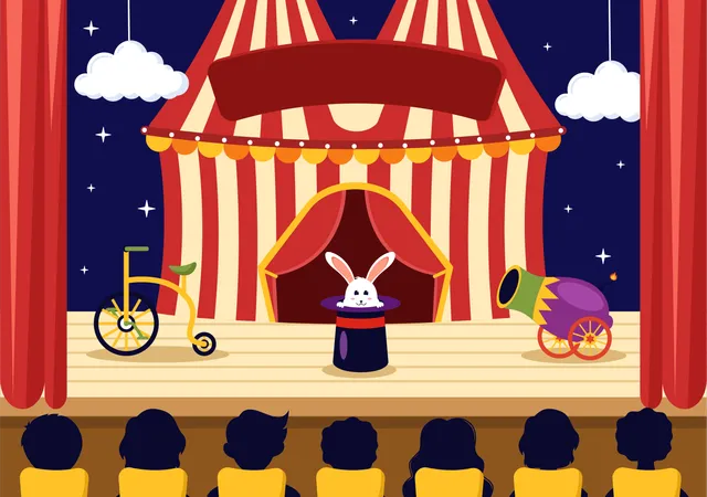 Magia de circo  Ilustração