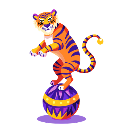 Tigre de circo  Ilustração