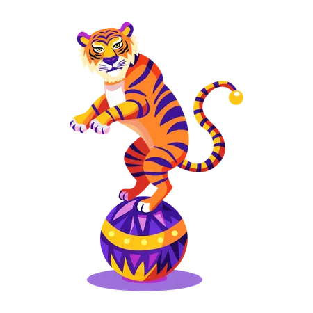 Tigre de circo  Ilustração