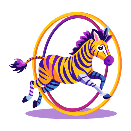 Zebra de circo  Ilustração