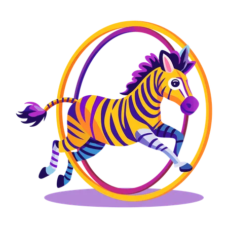 Zebra de circo  Ilustração