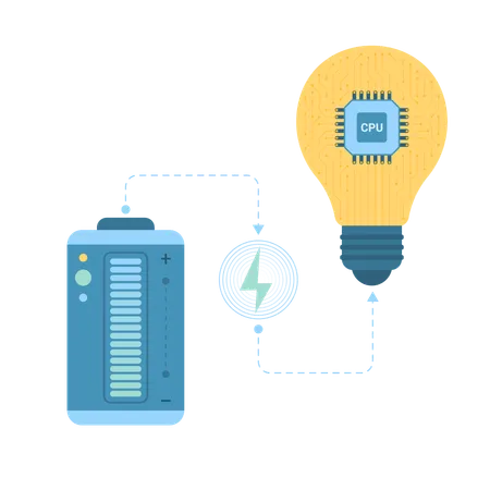 Circuito eléctrico simple de batería.  Illustration