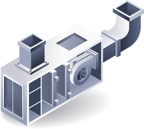 Circuito HVAC com ventilador  Ilustração