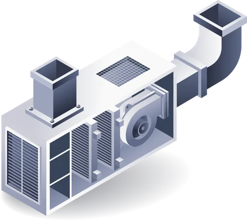 Circuito HVAC com ventilador  Ilustração