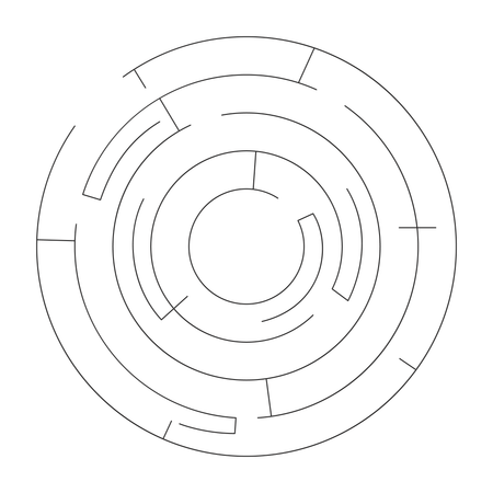 Circular maze puzzle with paths  Illustration