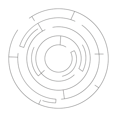 Circular maze puzzle with paths  Illustration