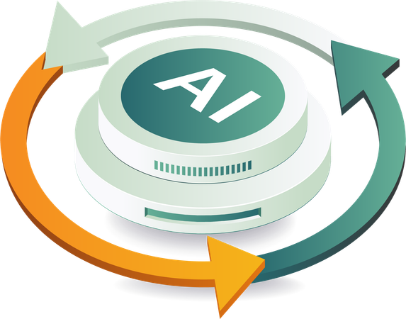 Circulation cycle of artificial intelligence technology  Illustration