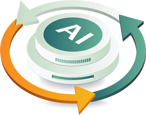 Circulation cycle of artificial intelligence technology  Illustration