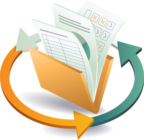 Circulation of digital data technology information  Illustration