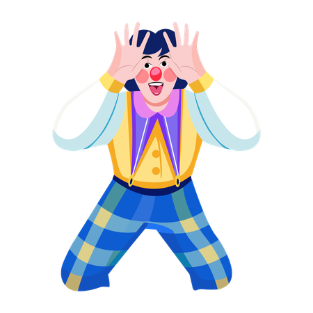 Circus comedian doing funny gesture  Illustration