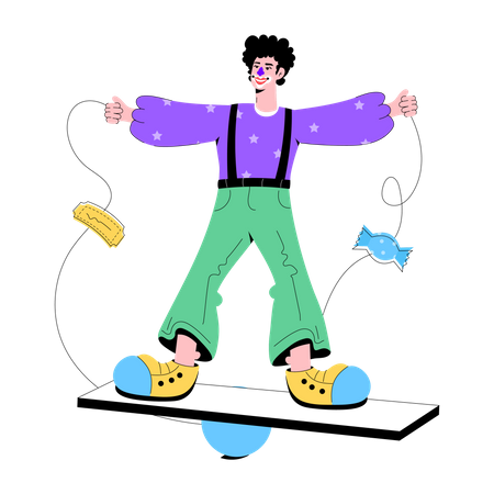 Circus Comedian  Illustration