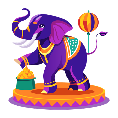 Circus elephant showing dance  Illustration