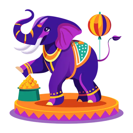 Circus elephant showing dance  Illustration