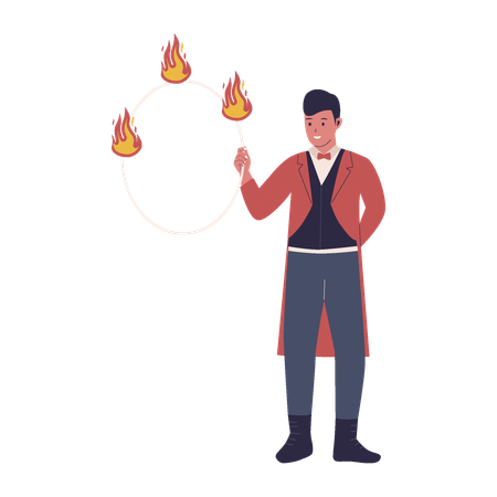 Circus ring of fire hoop  Illustration